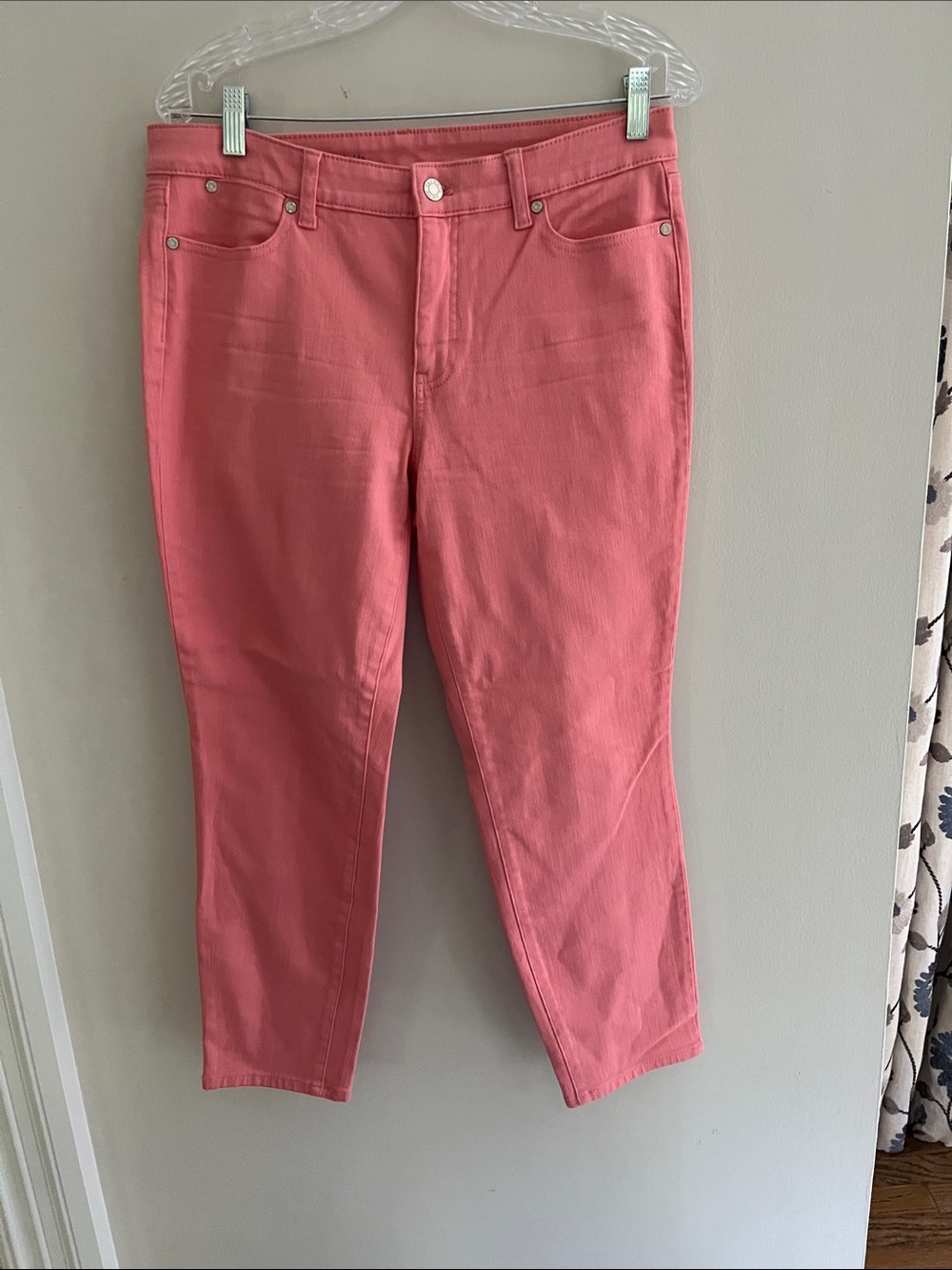 Talbots Coral Pink Cropped Slim Jeans